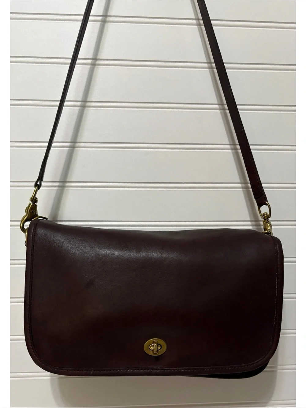 COACH City Vintage Plum Leather Shoulder Bag Purse Made in New York City NYC